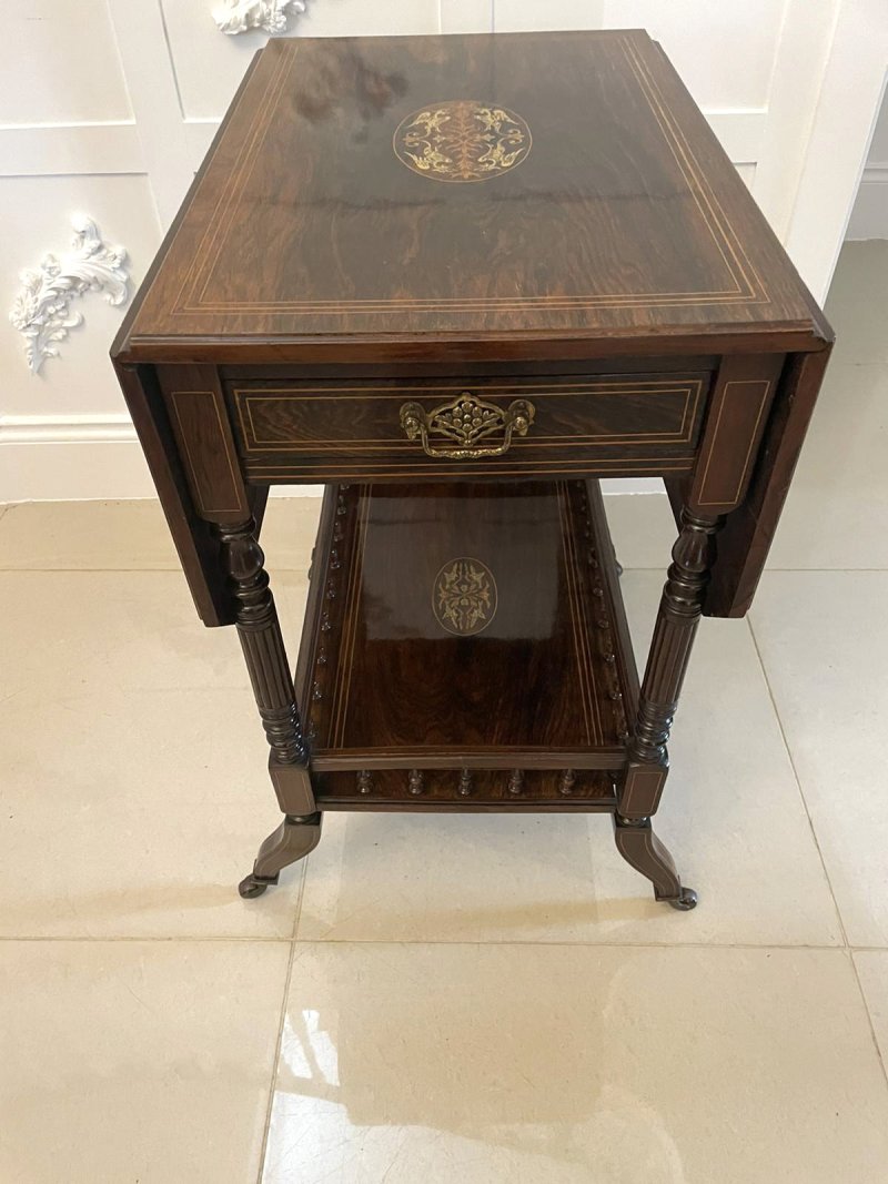 Outstanding Quality Antique Victorian Rosewood Inlaid Centre Table - Image 16